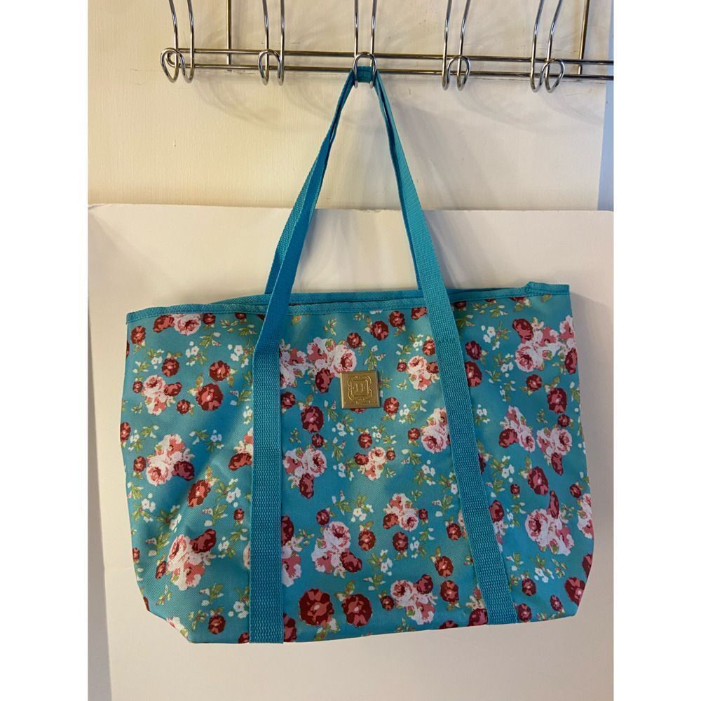 Modern southern tote turquoise‎ zipper tote
